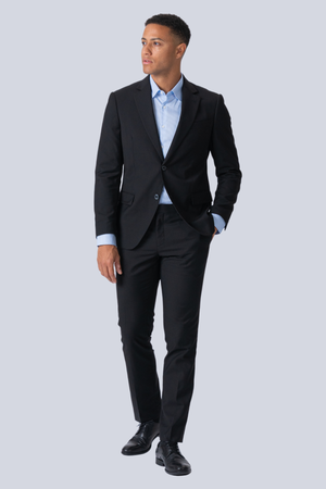 Premium Costume à poitrine unique (noir)