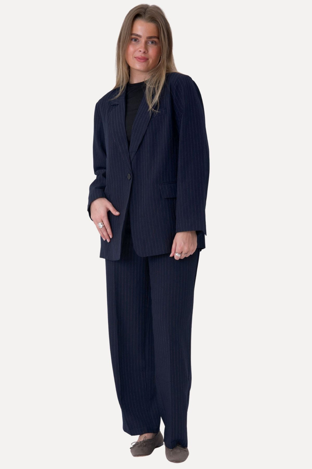 Blazer surdimensionné - Marine Pinstripe