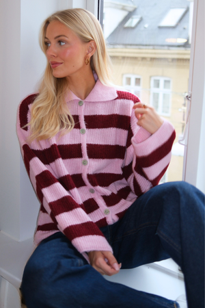 Josie Polo Knit - Rose/Bordeaux