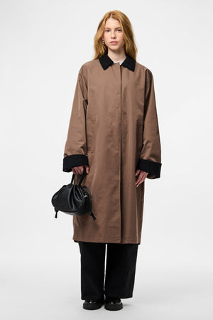 Veste Longue Légère Jorma - Café Quartz Noir