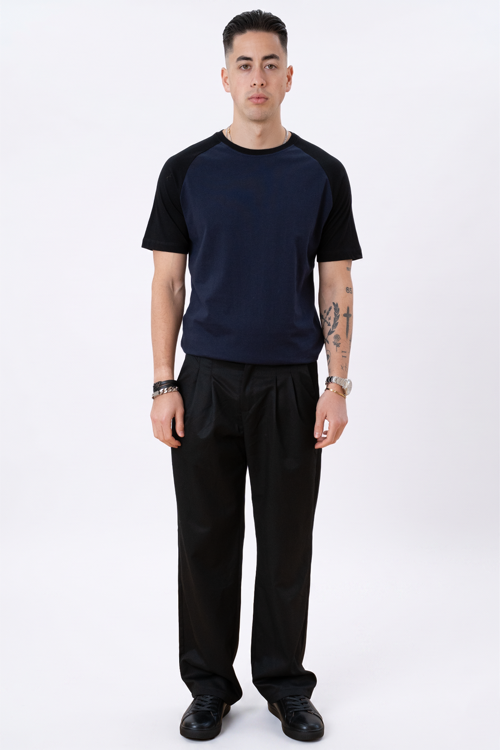 T-shirt Raglan de base - Black-Navy