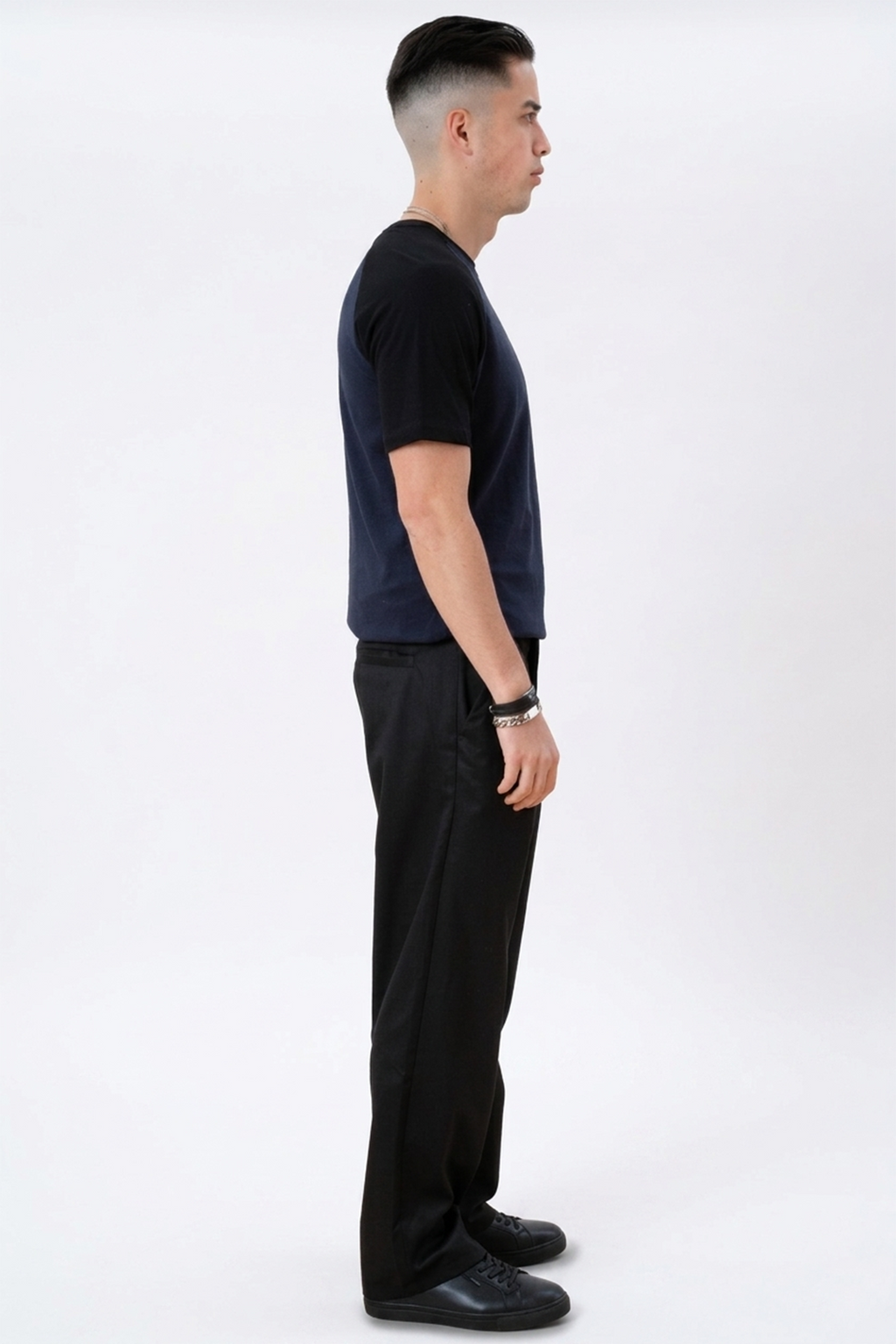 T-shirt Raglan de base - Black-Navy