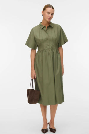 Barbara Calf Dress - Deep Lichen Green