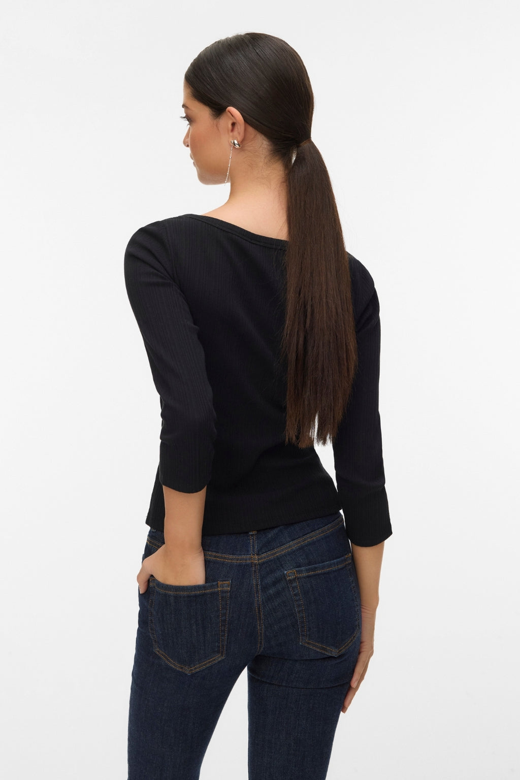 Haut à col bateau Verde - Noir