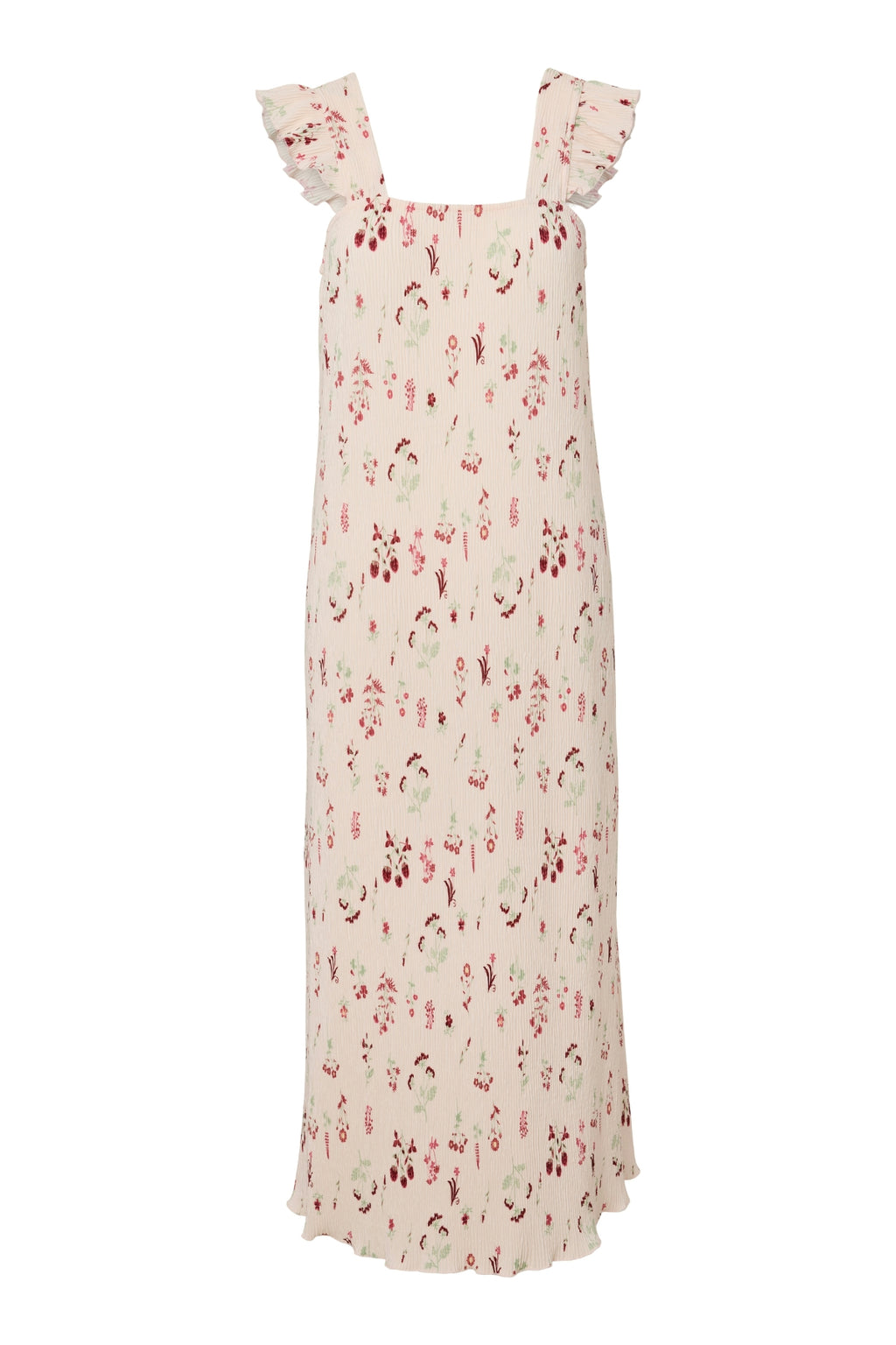 Robe à volants et bretelles Flora - Rose pétale