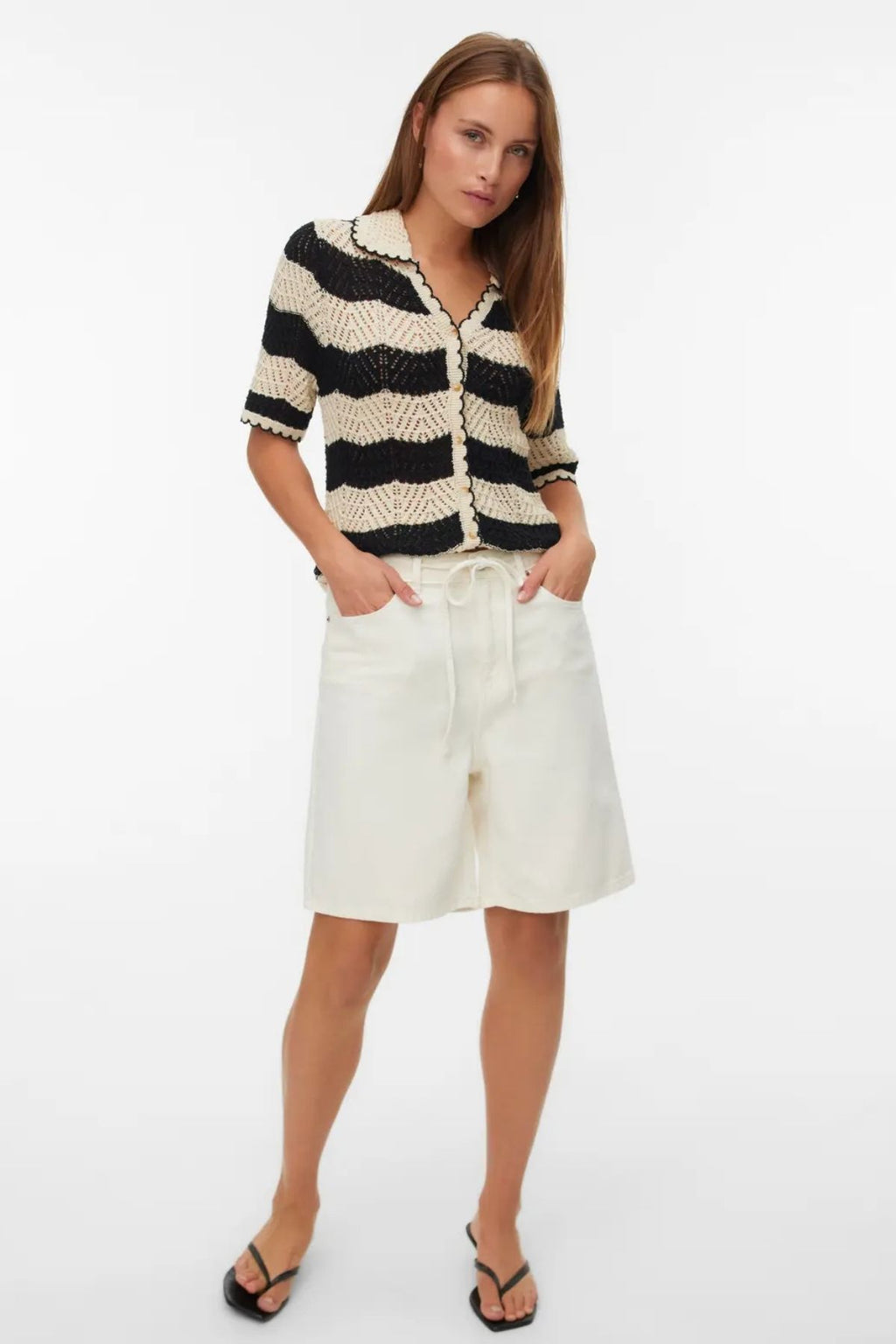 Villa Bermudes Denim Shorts - Écru