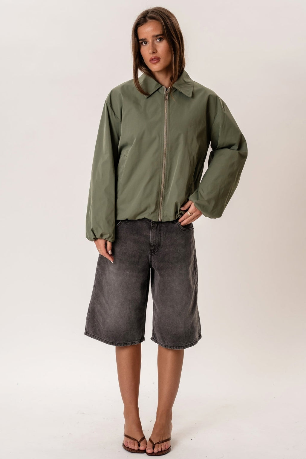 Ines Short Jacket - Khaki
