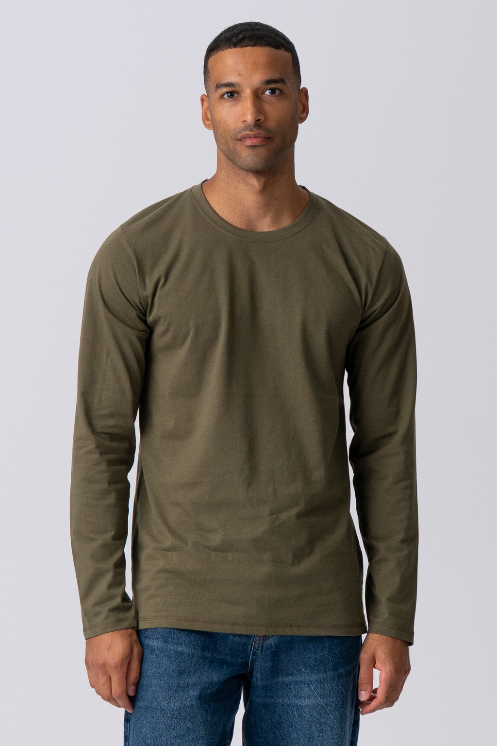 T-shirt basique à manches longues - Green de l'armée