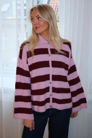 Josie Polo Knit - Rose/Bordeaux