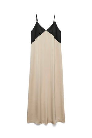 Robe simple à la cheville Joy - Contraste ciment noir