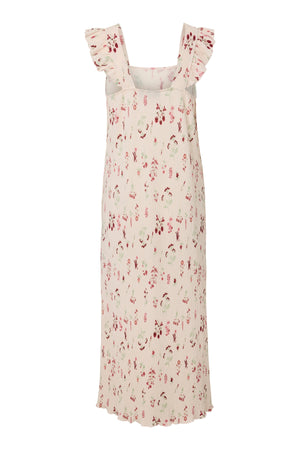 Robe à volants et bretelles Flora - Rose pétale