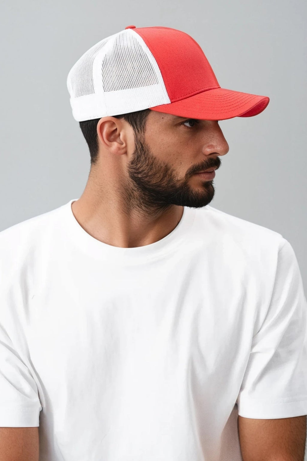 Retro Trucker Colored Front -red –