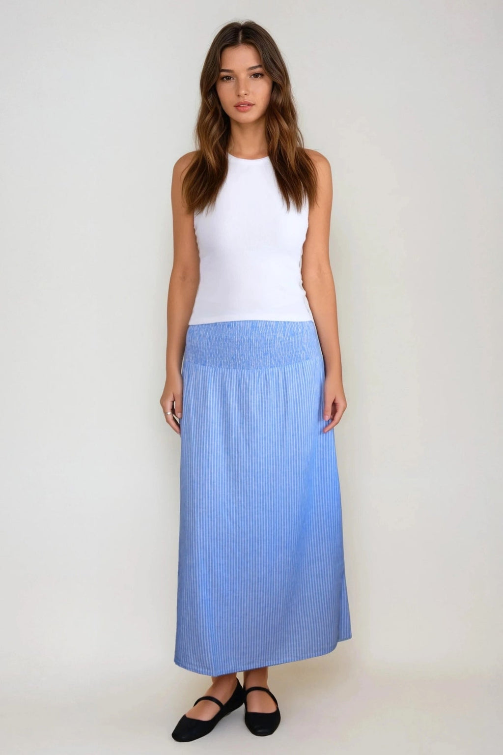 Linn Smock Ancle Skirt - Marina White