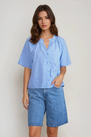 Linn Frill Top - Marina White