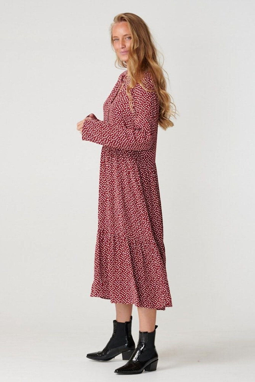 Robe Anna à manches longues - Tomate séchée