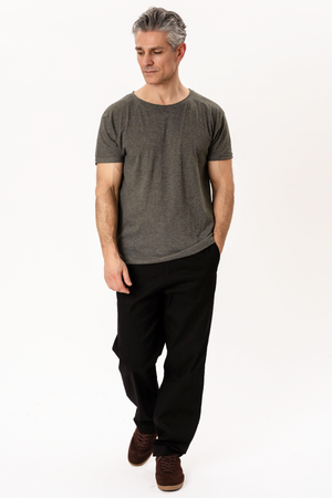 T-shirt à col profond - Gris foncé