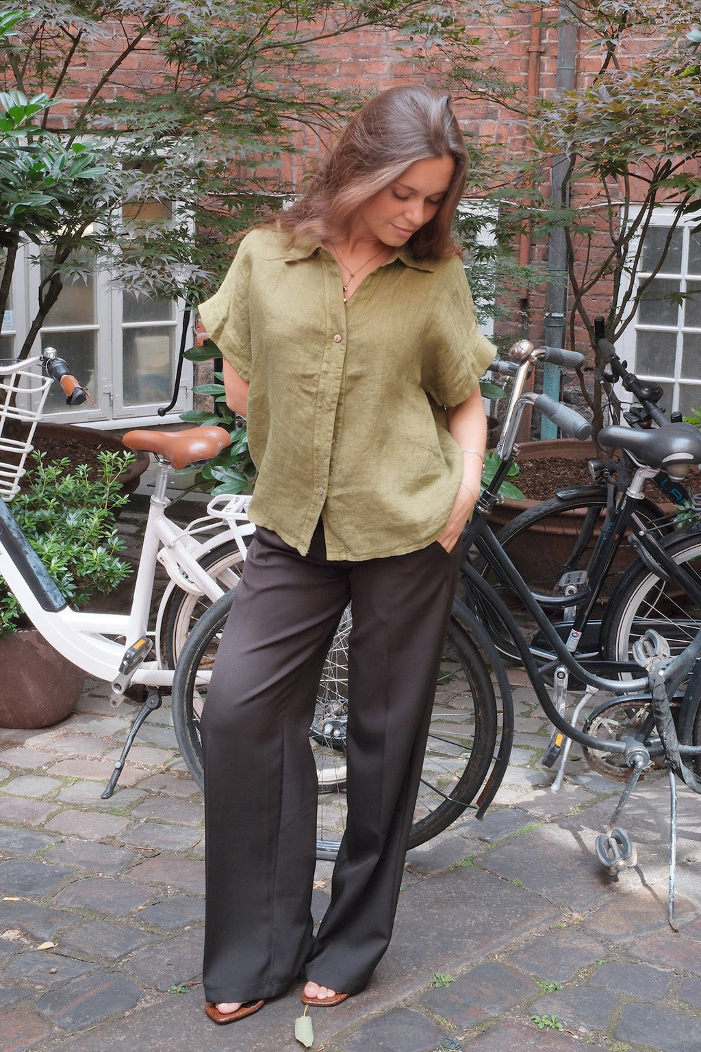 Astrid Linen Shirt - Olive