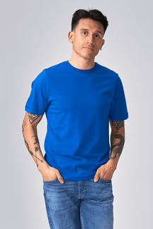 T-shirt de base biologique - bleu