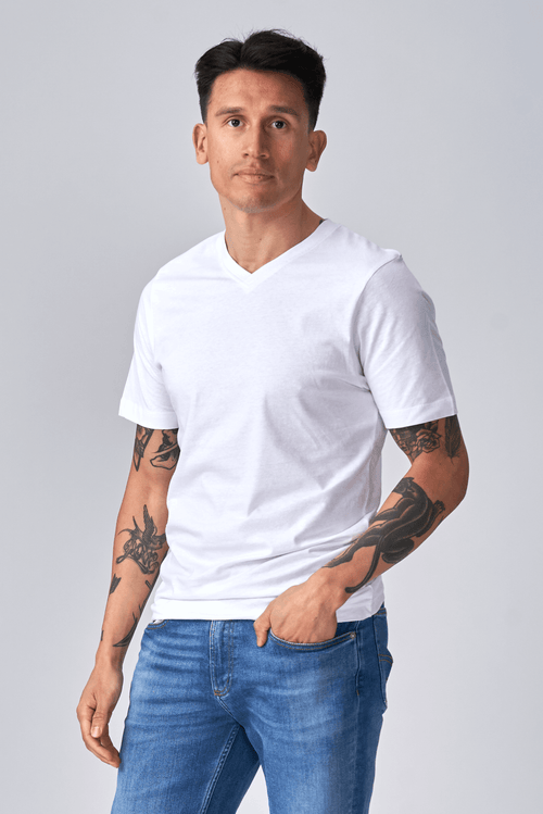 Basic Vneck t-shirt  - White