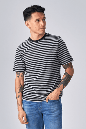 Nørregade Stripe - Gris noir marbré