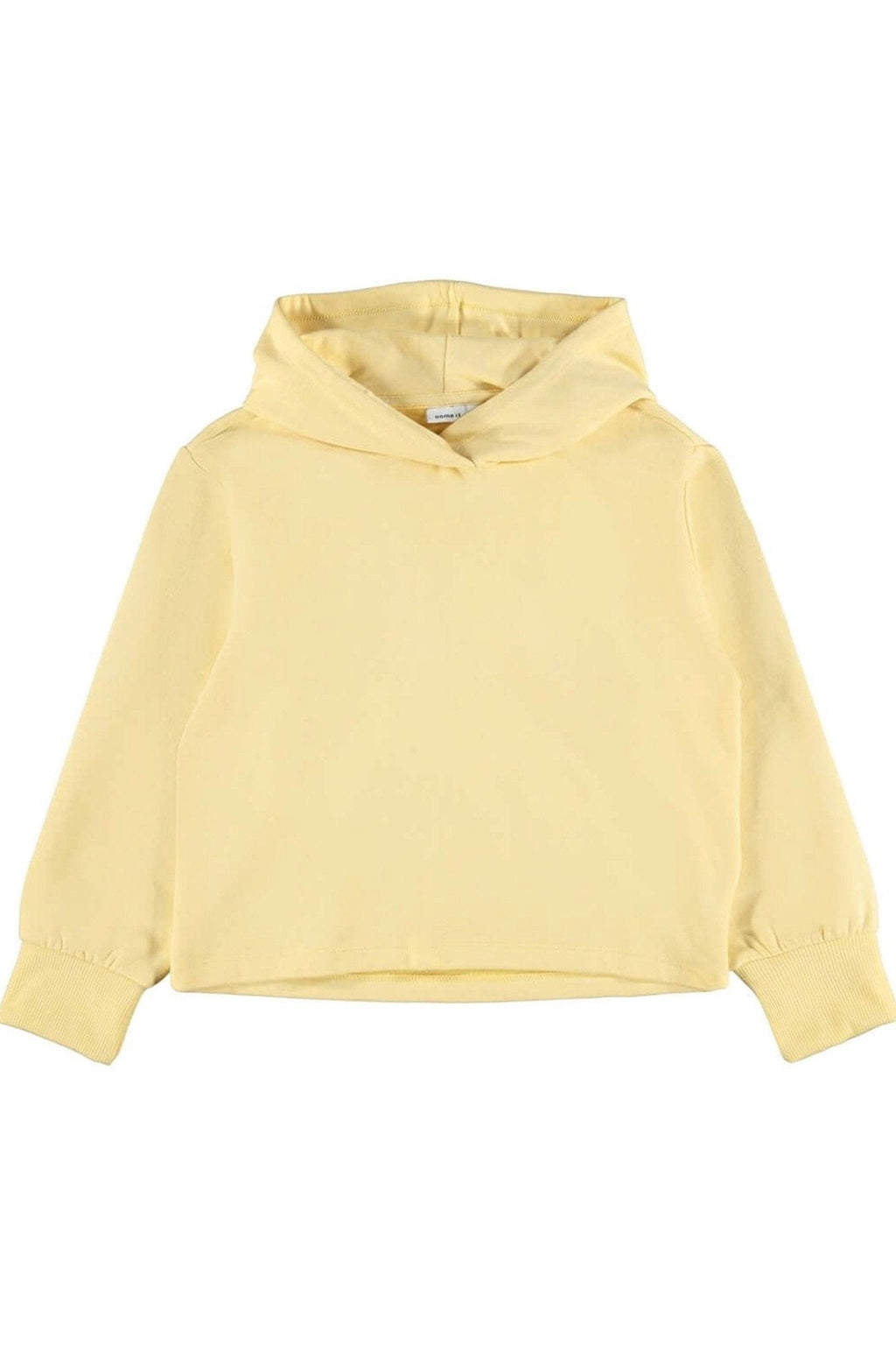 Sweat à capuche recadré - jaune