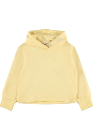 Sweat à capuche recadré - jaune