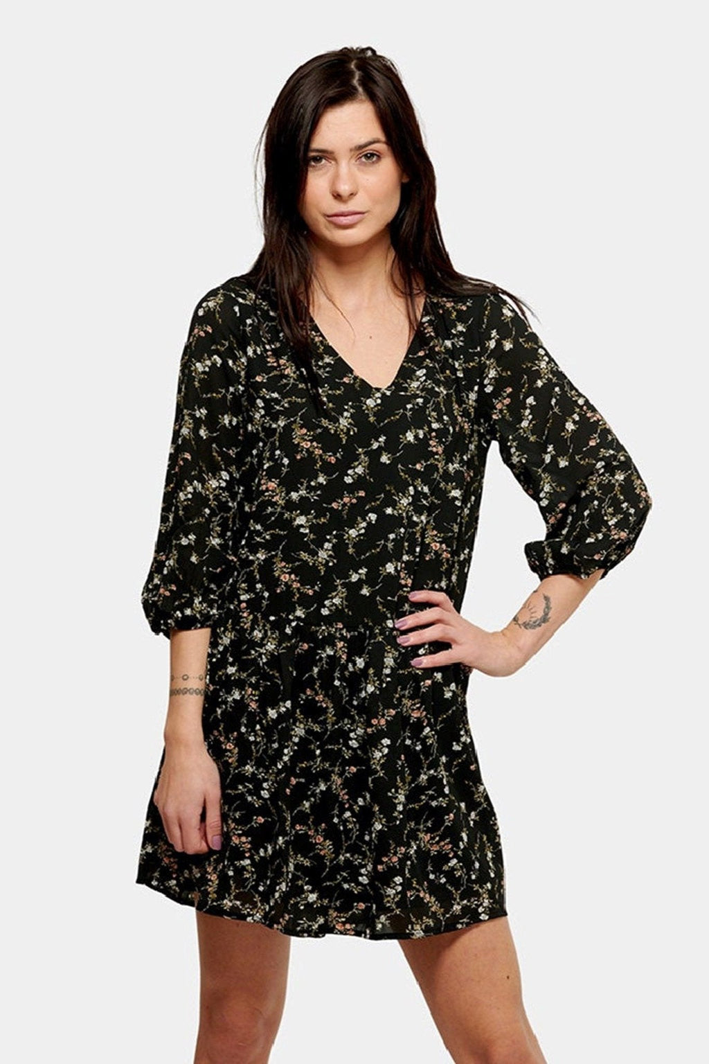 Ellen Robe - Black-Floral