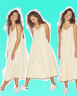 Robe de l'ère - à carreaux jaunes