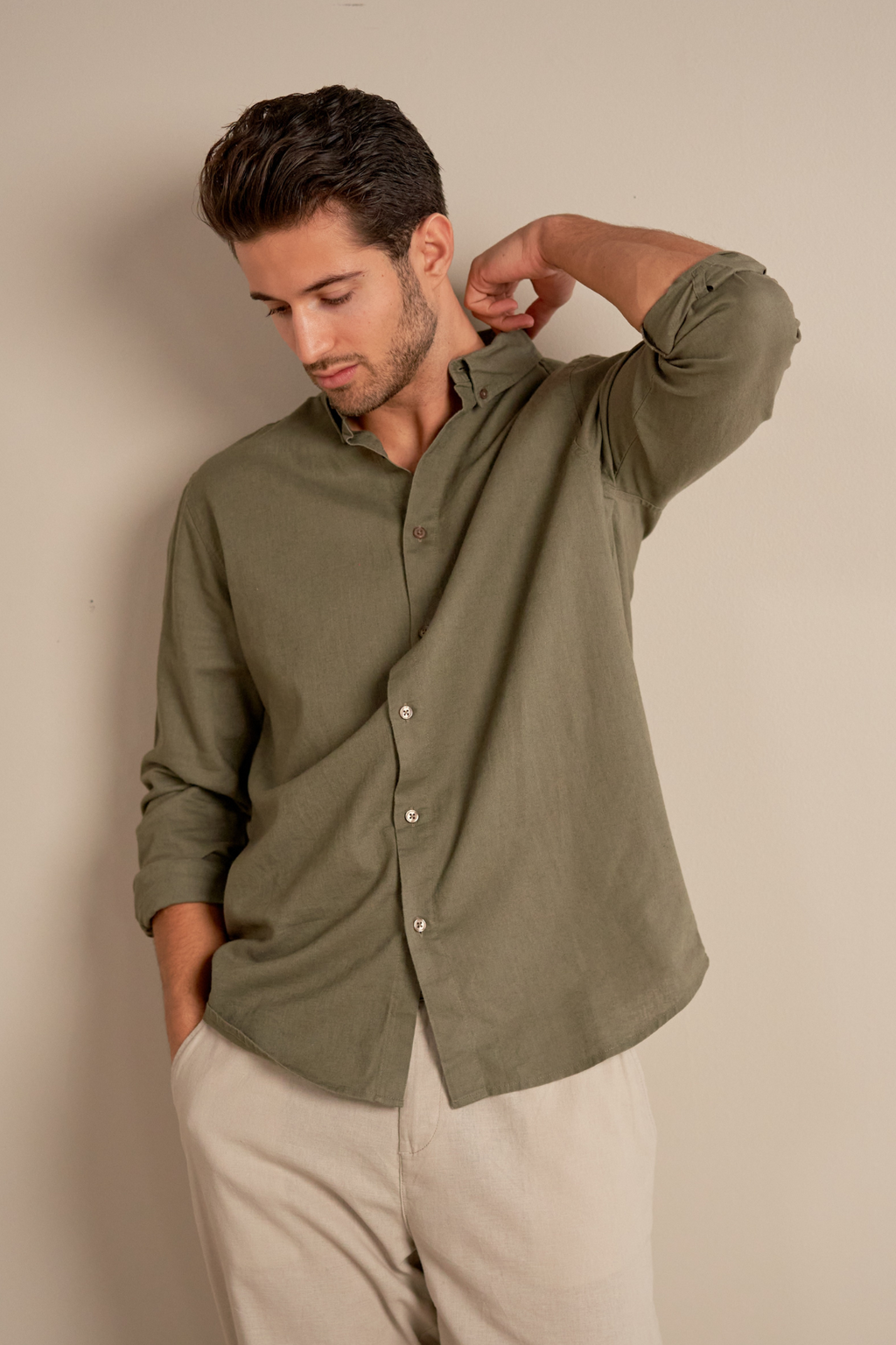 Chemise en lin - armée