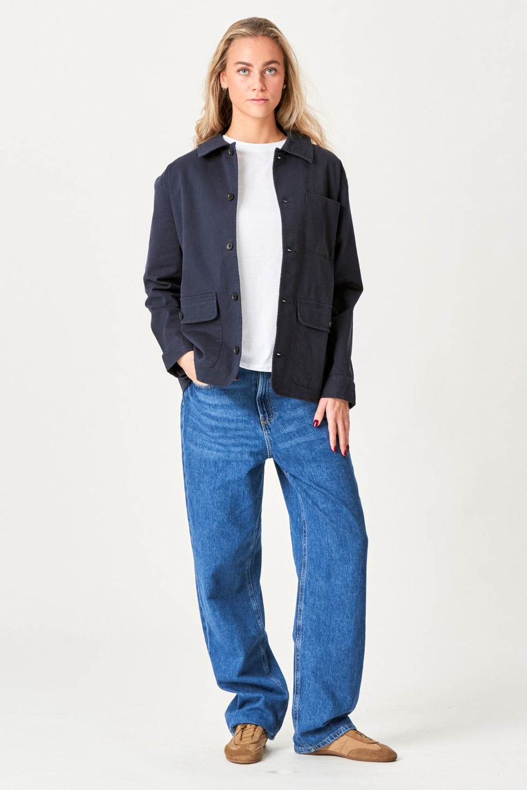 Twill Shacket - Navy