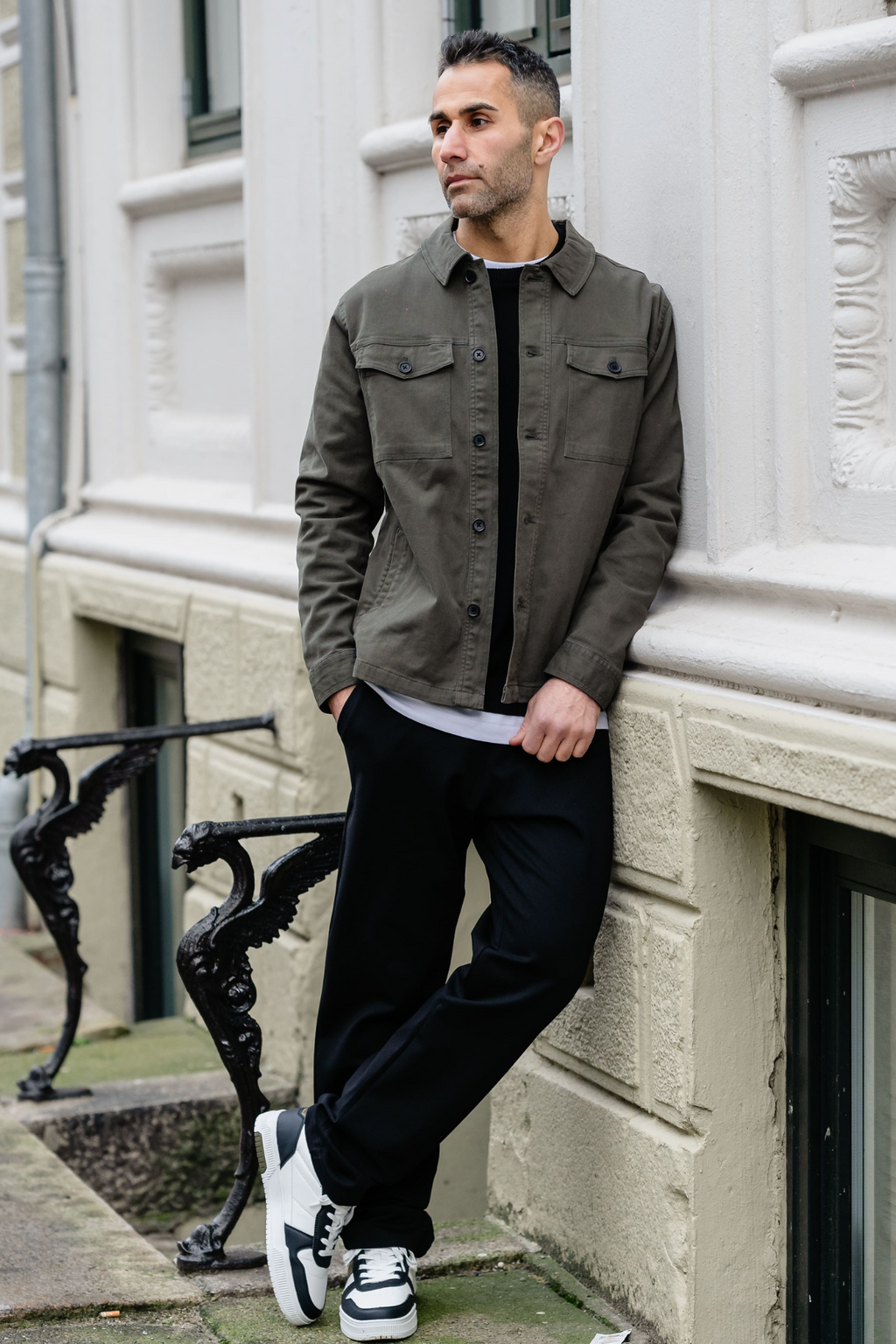 Twill Overshirt - Olive sombre