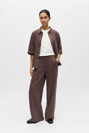 Pantalon large Frame Lisa - Seal Brown