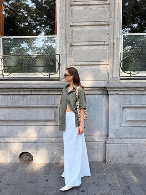 Short Sleeve Linen Shirt - Army