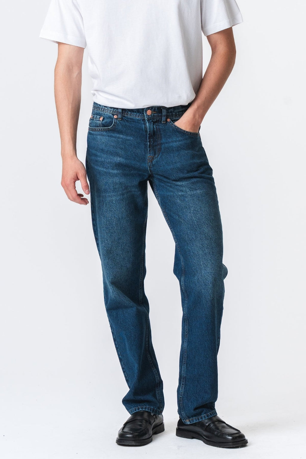 Jeans en ajustement détendu - denim bleu foncé