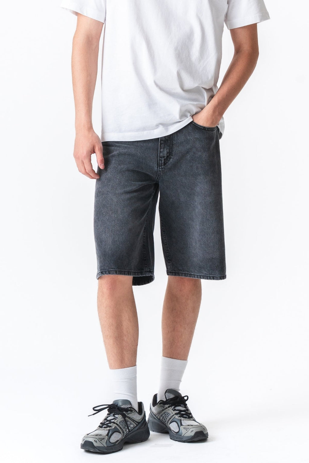 Denim Shorts Loose - Black