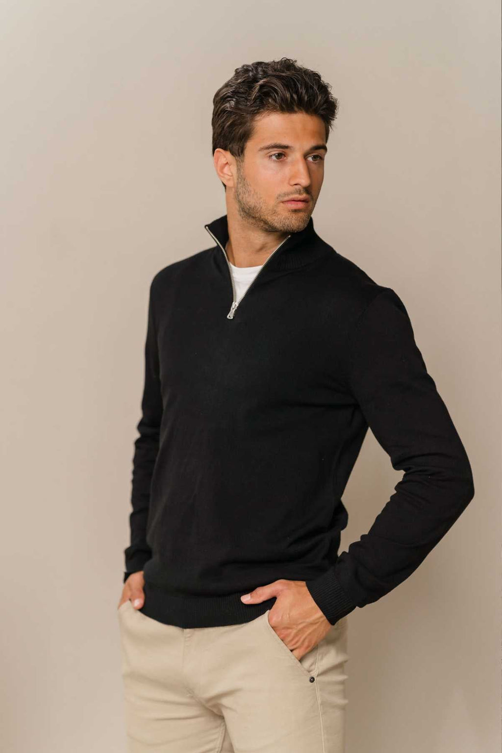 Pullover Half Zip - Noir