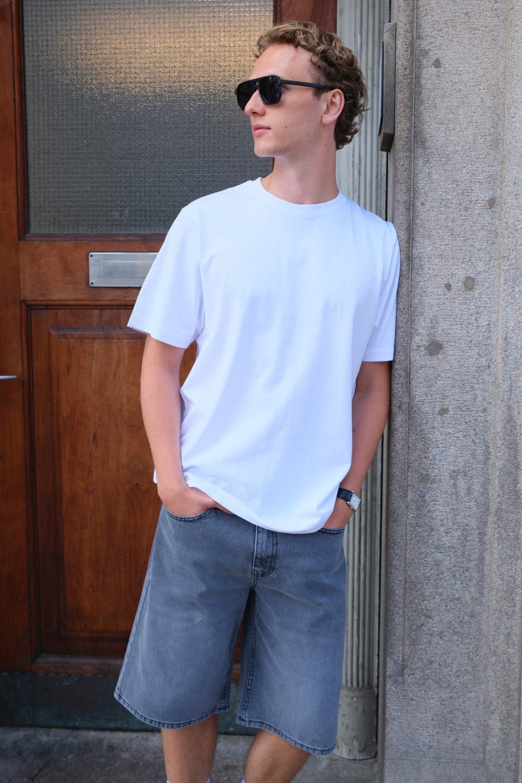 Denim Shorts Lâche - gris