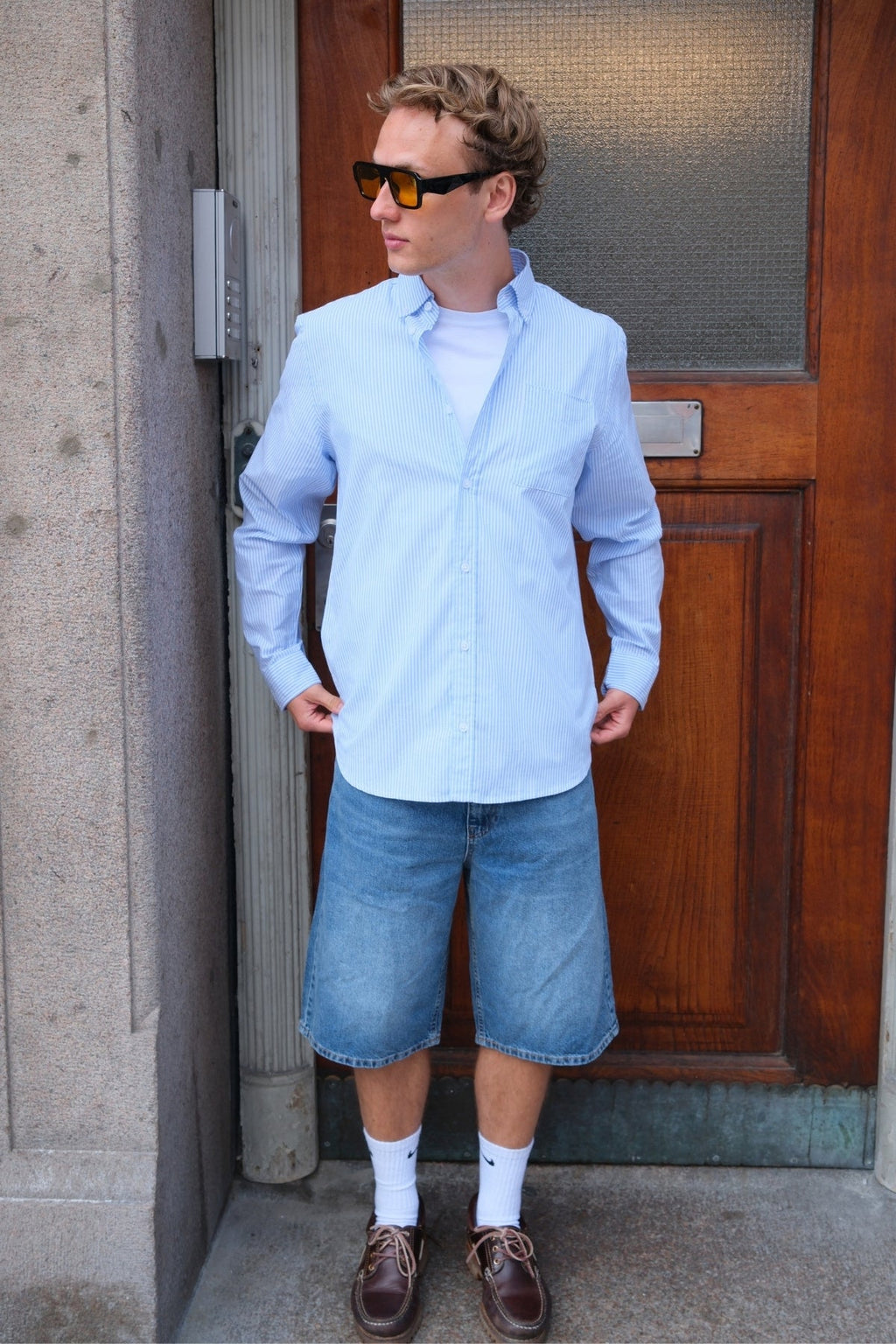 Denim Shorts Loose - Blue