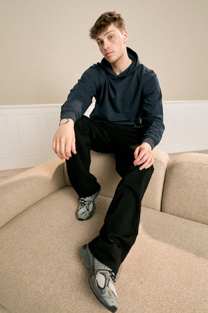 Sweat à capuche sans cordonnage - Marine