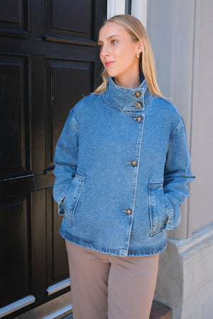 Veste en jean Tilla Gro L / s - Denim bleu moyen