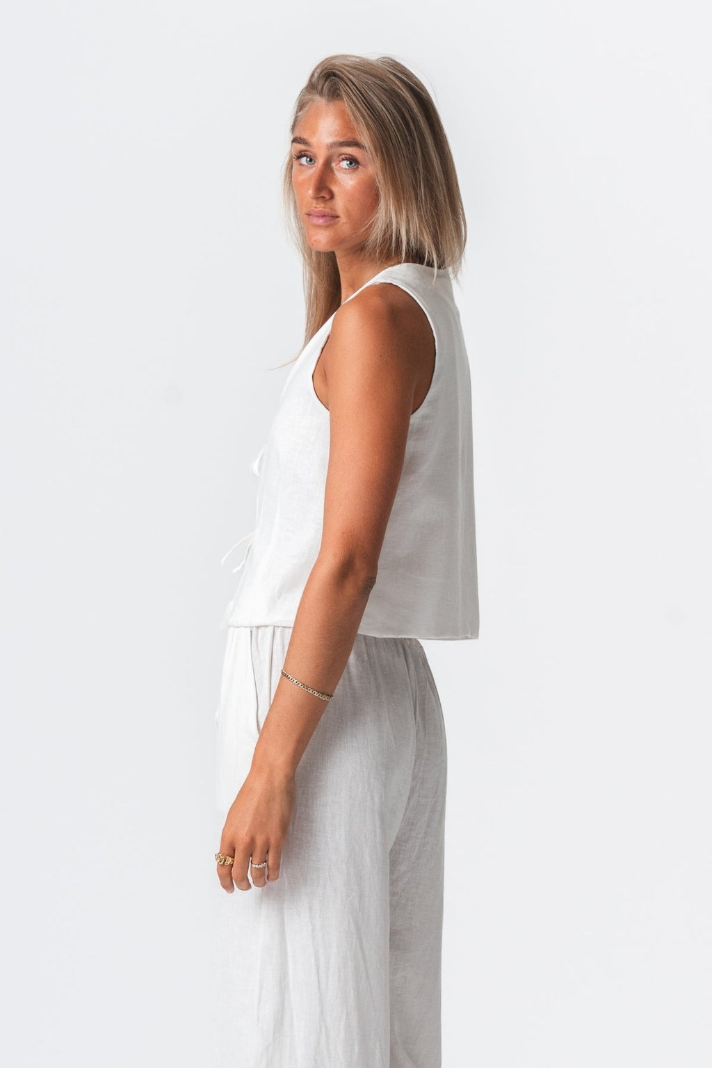 Gilet en lin - Off Blanc