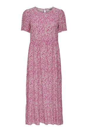Robe midi malle - rose floral