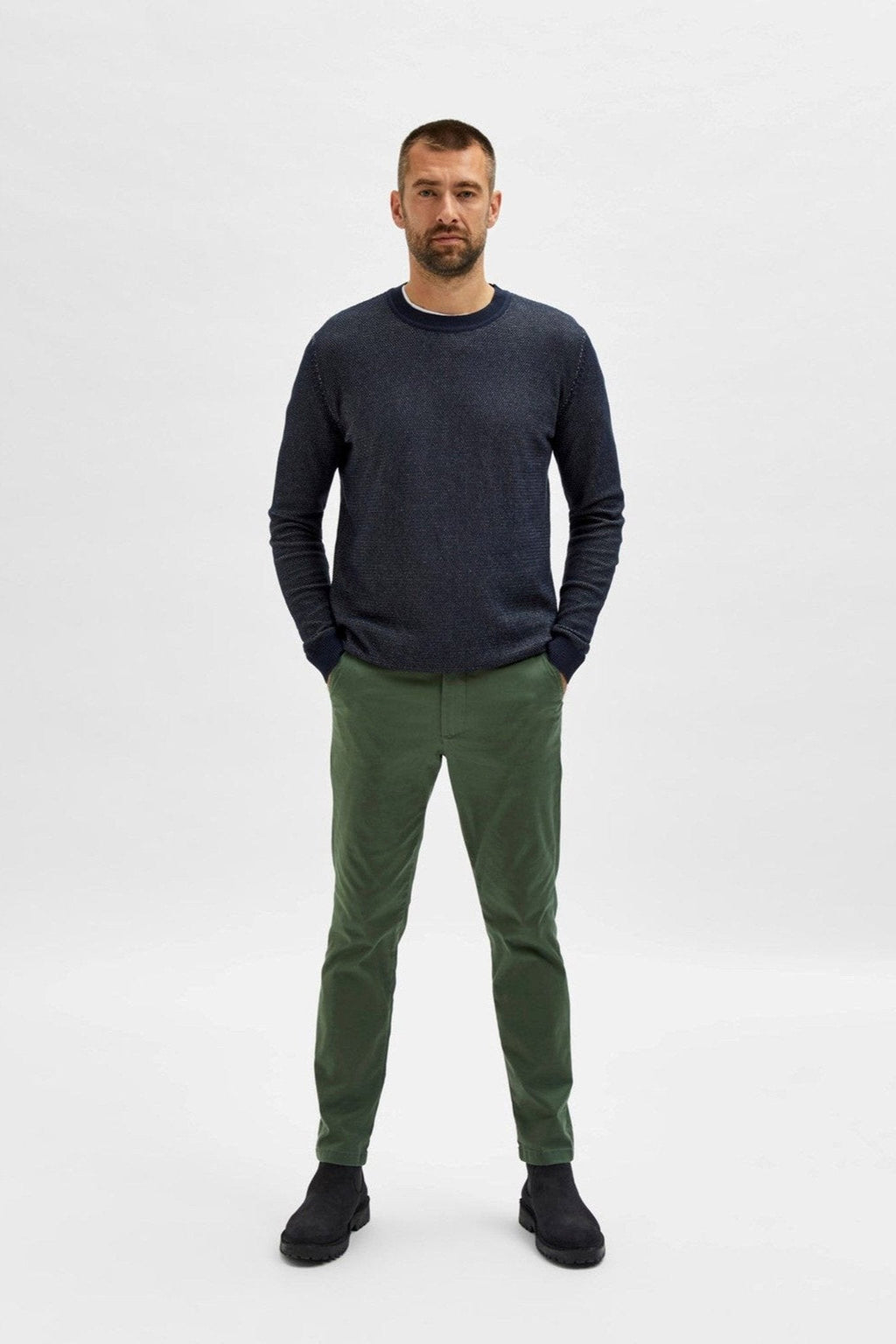 Miles Flex Chino Pants - Bronze Green (organic cotton)