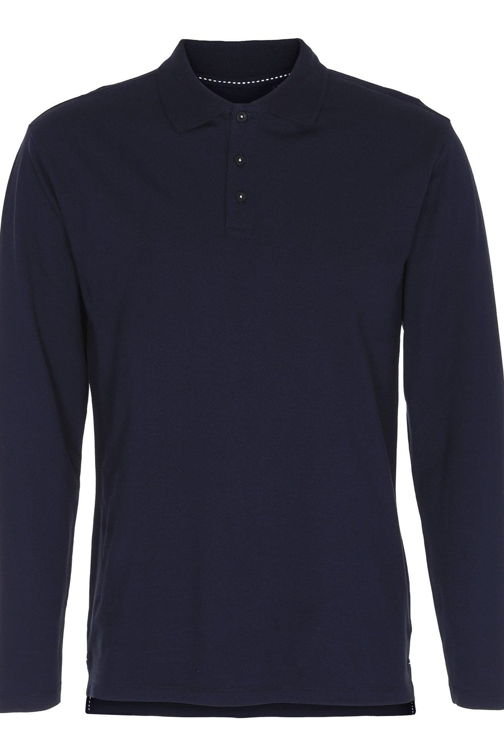 Muscle Long Sleeve Polo Shirt - Navy