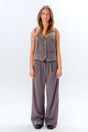 Nadia gilet et pants (Gris foncé) - Faire de forfait