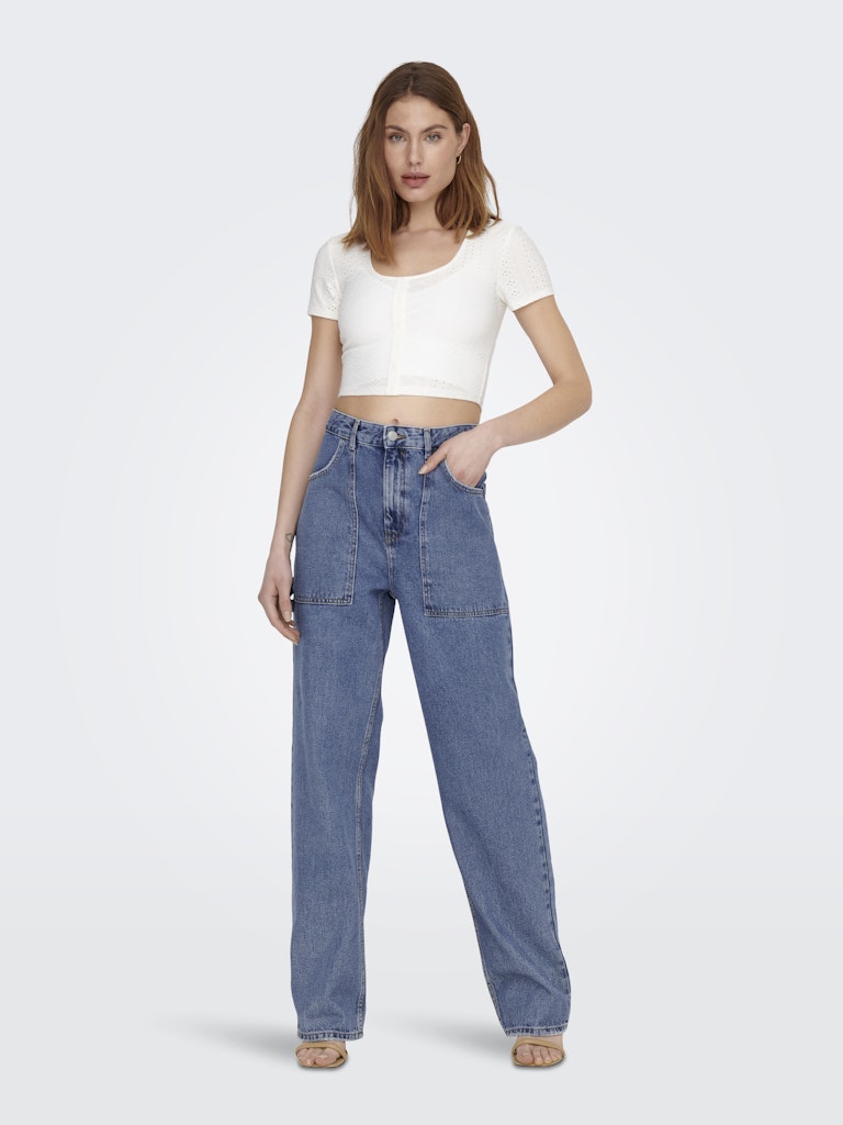 Jeans large kirsi - denim bleu moyen