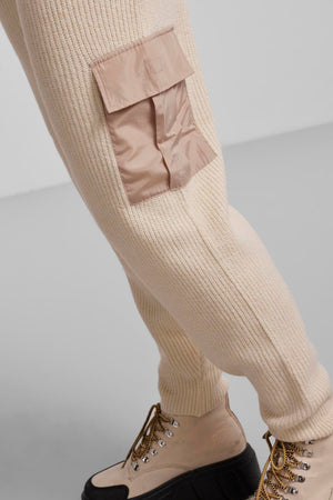 Pantalon naura en tricot - blanc antique