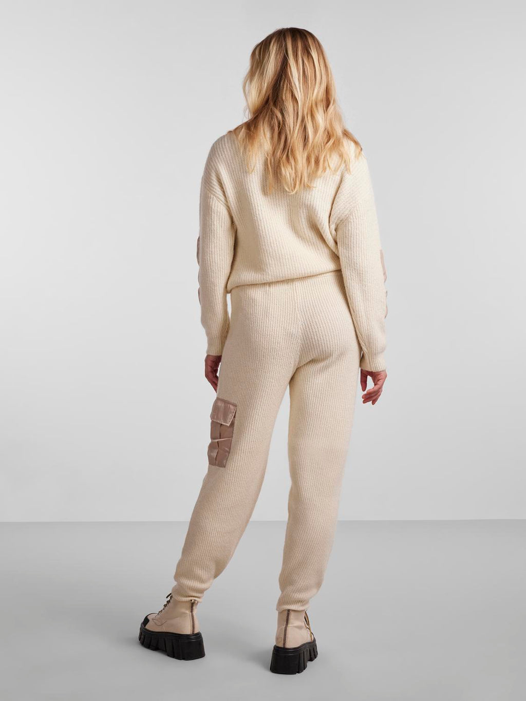 Pantalon naura en tricot - blanc antique