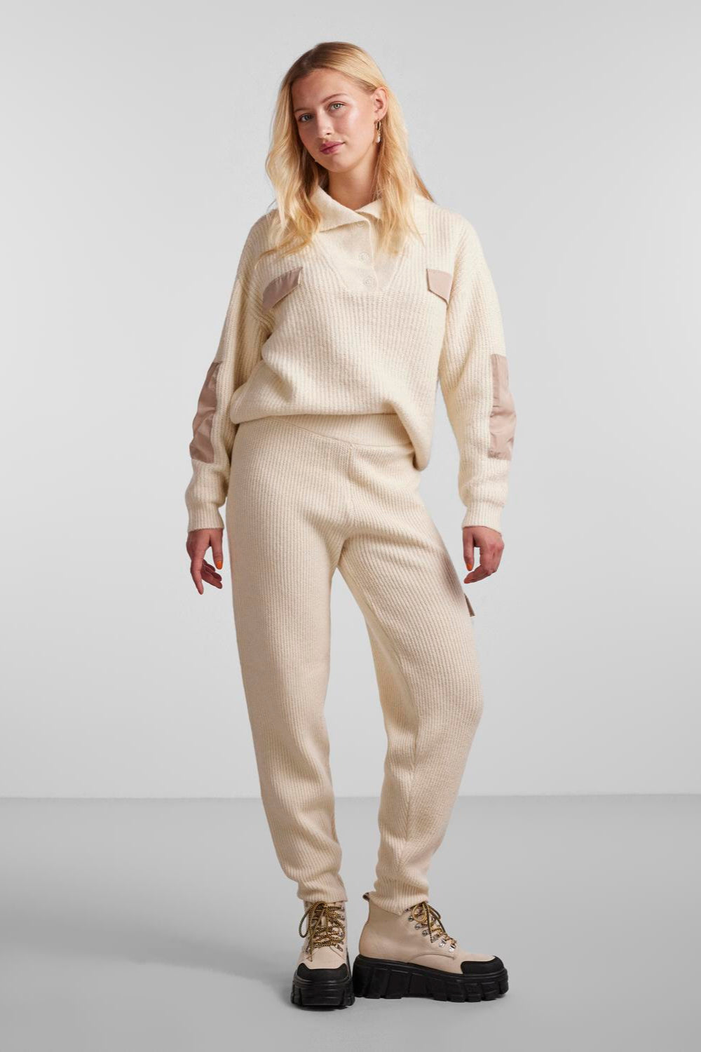 Pantalon naura en tricot - blanc antique