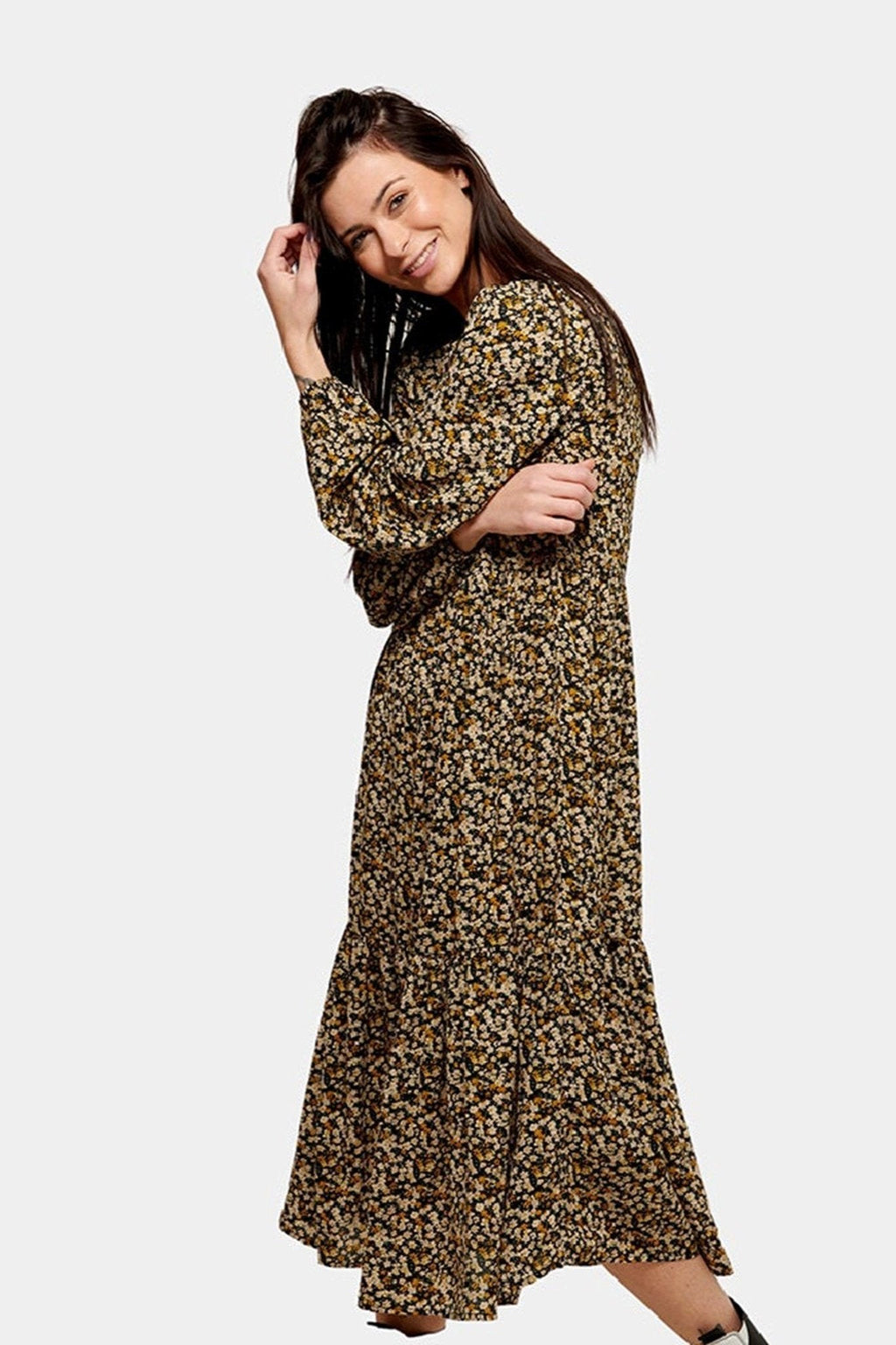 Robe florale de copains - floral noir